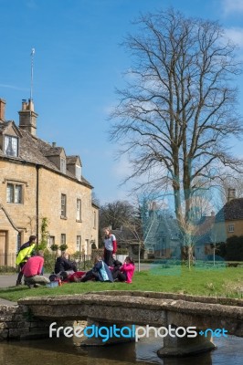 Scenic View Of Lower Slaughter Village In The Cotswolds Stock Photo