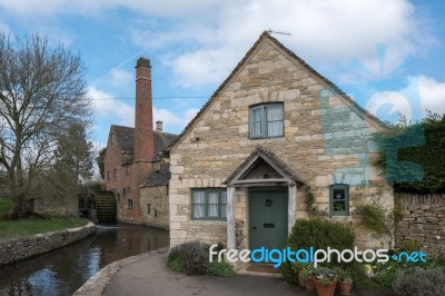 Scenic View Of Lower Slaughter Village In The Cotswolds Stock Photo