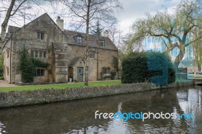 Scenic View Of Lower Slaughter Village In The Cotswolds Stock Photo