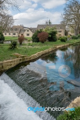 Scenic View Of Lower Slaughter Village In The Cotswolds Stock Photo