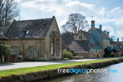 Scenic View Of Lower Slaughter Village In The Cotswolds Stock Photo