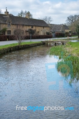 Scenic View Of Lower Slaughter Village In The Cotswolds Stock Photo