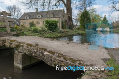 Scenic View Of Lower Slaughter Village In The Cotswolds Stock Photo