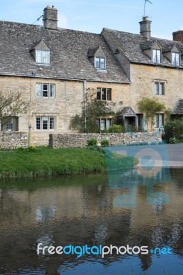 Scenic View Of Lower Slaughter Village In The Cotswolds Stock Photo