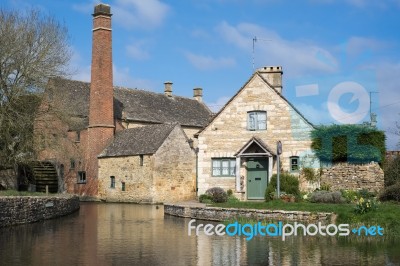 Scenic View Of Lower Slaughter Village In The Cotswolds Stock Photo