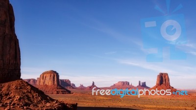 Scenic View Of Monument Valley In  Utah Stock Photo