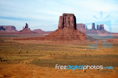 Scenic View Of Monument Valley In  Utah Stock Photo