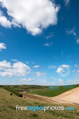 Scenic View Of The Rolling Sussex Countryside Stock Photo