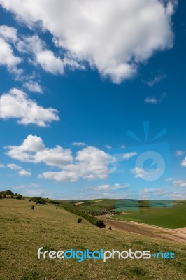 Scenic View Of The Rolling Sussex Countryside Stock Photo