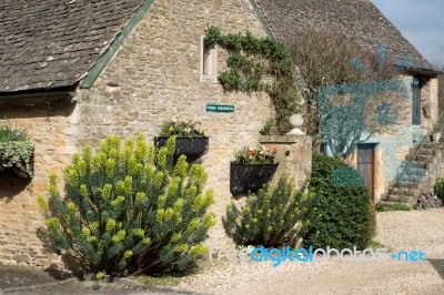 Scenic View Of Upper Slaughter Village Stock Photo