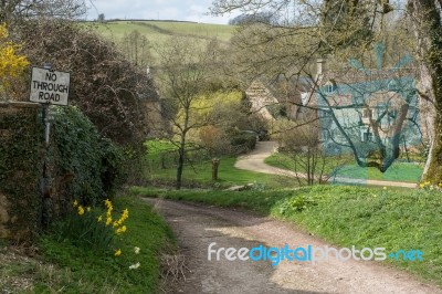 Scenic View Of Upper Slaughter Village Stock Photo