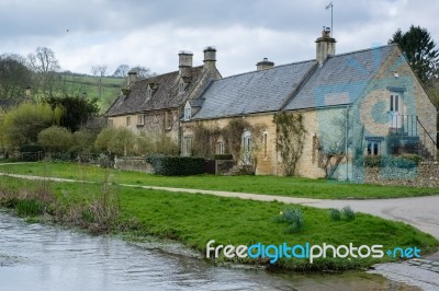 Scenic View Of Upper Slaughter Village Stock Photo