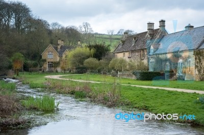 Scenic View Of Upper Slaughter Village Stock Photo