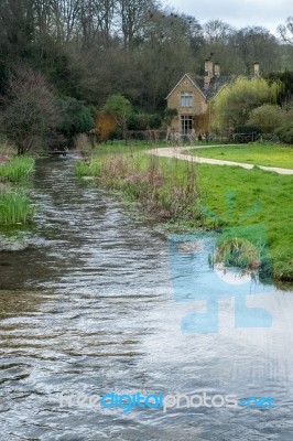 Scenic View Of Upper Slaughter Village Stock Photo