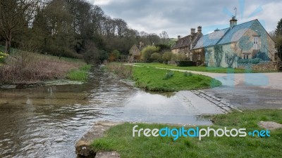 Scenic View Of Upper Slaughter Village Stock Photo