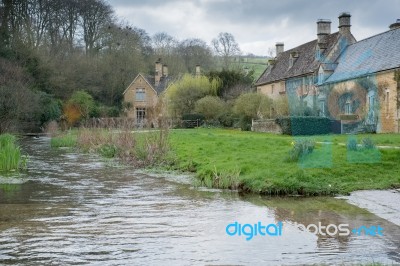 Scenic View Of Upper Slaughter Village Stock Photo