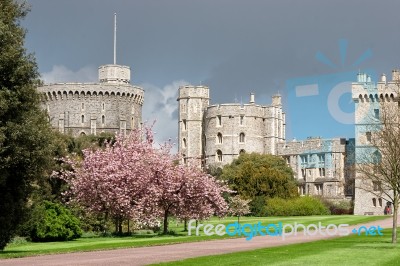 Scenic View Of Windsor Castle Stock Photo