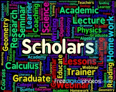 Scholars Word Meaning Learned Person And Academics Stock Image