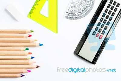 School And Office Supplies Stock Photo