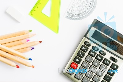 School And Office Supplies Stock Photo