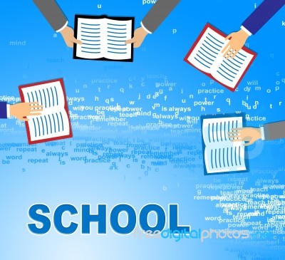 School Books Indicates Literature College And Knowledge Stock Image