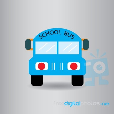 School Bus Flat Icon   Illustration  Stock Image