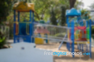 School Children's Playground In Summer Stock Photo