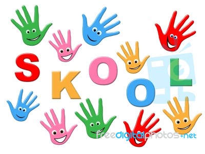 School Kids Indicates Children Develop And Studying Stock Image