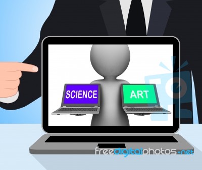 Science Art Laptops Displays Scientific Or Artistic Stock Image