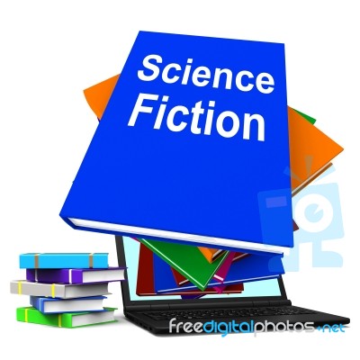 Science Fiction Book Stack Online Shows Scifi Books Stock Image