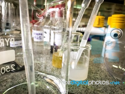 Science Lab Beaker Stock Photo