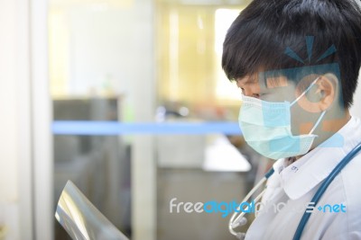 Scientist With Equipment And Science Experiments In White Tone Stock Photo