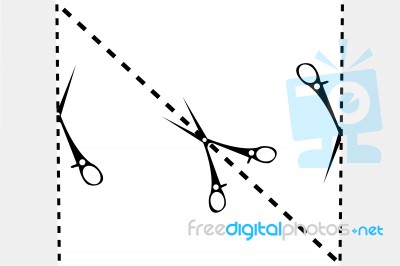 Scissor Cutting Paper Stock Image