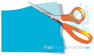 Scissors Cut Paper Stock Image