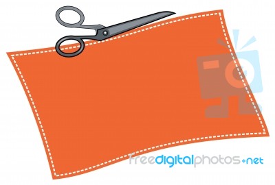 Scissors Cutting Coupon Stock Image