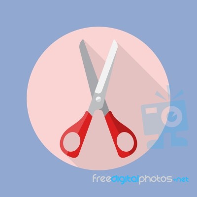 Scissors Flat Icon Stock Image