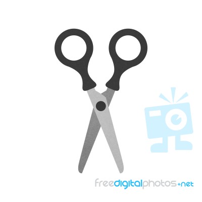 Scissors Isolated Is Tool Icon On A White Background Stock Image