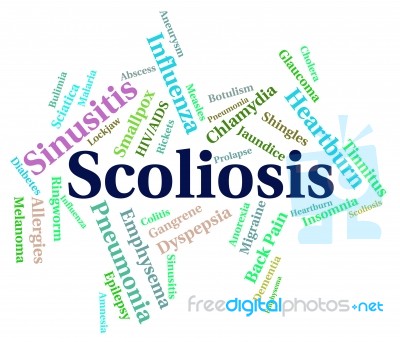 Scoliosis Word Means Poor Health And Ailments Stock Image