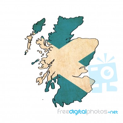 Scotland  Map On  Flag Drawing ,grunge And Retro Flag Series Stock Image