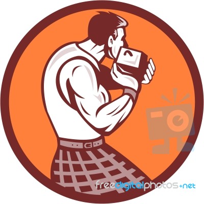 Scotsman Weight Throw Circle Retro Stock Image