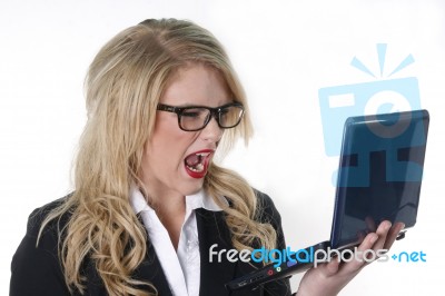 Screaming Businesswoman Stock Photo