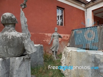 Sculptural Composition Is Ancient In The City And Interior Stock Photo