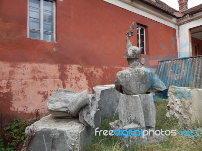 Sculptural Composition Is Ancient In The City And Interior Stock Photo