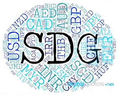 Sdg Currency Shows Exchange Rate And Broker Stock Image