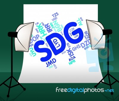 Sdg Currency Shows Exchange Rate And Forex Stock Image