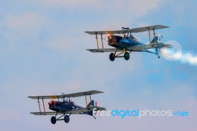 Se5a X 2 (great War Team) Aerial Display At Biggin Hill Airshow Stock Photo