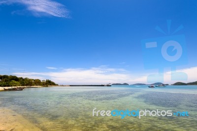 Sea Near Bridge Pier At Laem Panwa Cape In Phuket, Thailand Stock Photo