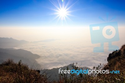 Sea Of Fog Stock Photo