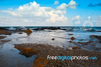 Sea Rocks And Sky Stock Photo