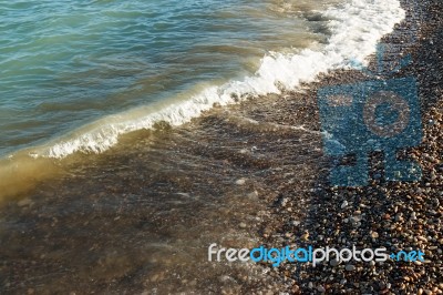 Sea Shore With Round Stones Stock Photo